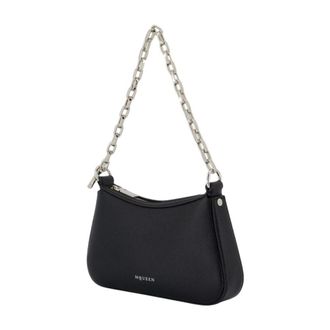 Alexander McQueen Womens T Bar Mini Shoulder Bag Black Lambskin