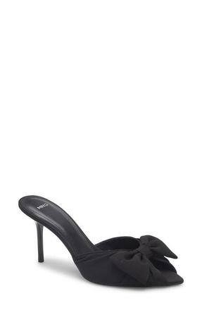 Mango Lasy Bow Slide Sandal in Black at Nordstrom, Size 7.5Us