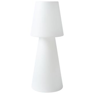 Beliani L&aacute;mpara De Pie Led De Exterior Material Sint&eacute;tico Ip54 Impermeable Con Mando A Distancia Blanco Sabanas