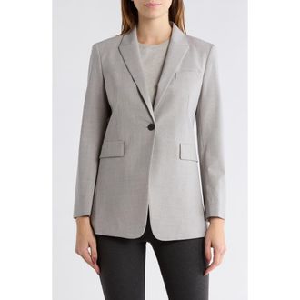 Theory Trace Stretch Wool Blazer in Light Grey Melange at Nordstrom Rack, Size 10