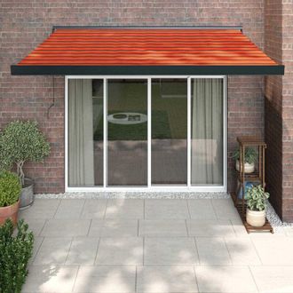 vidaXL Vidaxl - Toldo Retr&aacute;ctil Aluminio Y Tela Naranja Y Marr&oacute;n 3x2,5 M