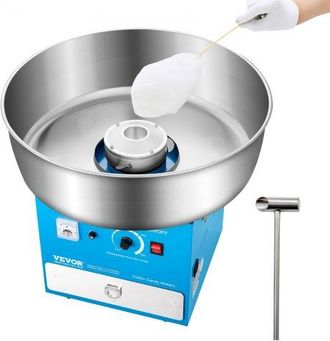 OEM M&aacute;quina El&eacute;ctrica Para Hacer Algod&oacute;n De Az&uacute;car, 1000 W, Con Recipiente Acero Inoxidable De 52 Cm, Cuchara Para Az&uacute;car Y Caj&oacute;n, Para Cumplea&ntilde;os Y Fiest