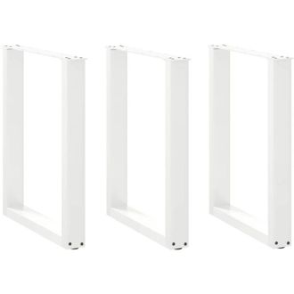 vidaXL Patas Para Mesa De Comedor En Forma De U (3 Unidades), Color Blanco, 70 X (72-73) Cm, Acero Vidaxl