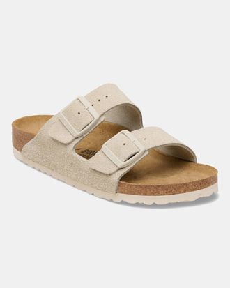 Birkenstock Womens Arizona Sandals in Ivory Leather - Size UK 5.5