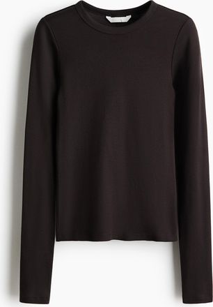 H&M Langarmshirt aus Jersey - Brown