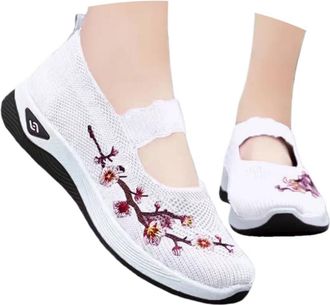 Generic Womens Comfort Walking Shoes Woven Lightweight Breathable Orthopedic Sneakers with Soft Sole Wide Fit Wedge Walking Sneakers Casual Fashion Non Slip W