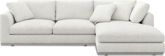 Castlery Hamilton Chaise Sectional Sofa Right Facing Customized, Performance Boucle Light Grey, Spill Resistant, Removable Covers for Sofas by Castlery