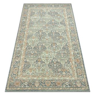 RugsX Rugsx - Alfombra De Lana Soho 477.27.la500 Osta - Rombo, Marco Geom&eacute;trico Natural Verde / Azul Green 200x300 Cm