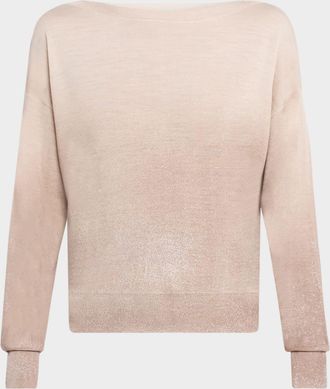 PESERICO Bateau-Neck Shimmer Ombre Sweater