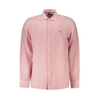 North Sails Gestreepte Linnen Blouse - Heren - Casual Overhemden - Rood - S - Linnen - Overhemden