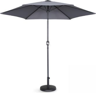 Oviala Parasol derecho inclinable de 3m y 4 losas para rellenar de gris