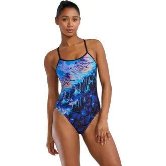 TYR Durafast Elite Swimsuit Womens Ultra Violet Tie Back One Piece DSGL1259