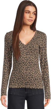 Michael Stars Remi V-Neck T-Shirts Womens Clothing Cobblestone : XL (US 10-12), Cotton/Modal/Spandex