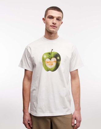 Carhartt Work in Progress T-shirt bianca con mela bacata-Bianco