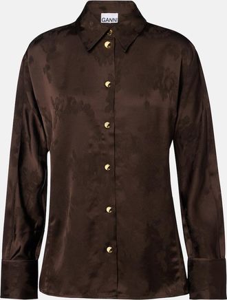 Ganni Satin jacquard shirt