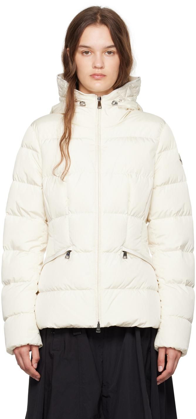 ジャケット Moncler White down jacket in lacquered nylon Moncler White down jacket in lacquered nylon – Lord & Taylor