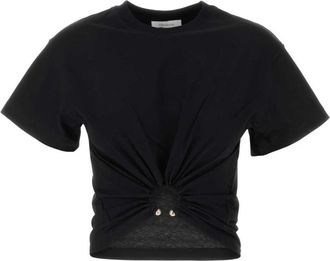 Paco Rabanne Klassiek Zwart Katoenen T-shirt - Dames - T-shirts - Zwart - M - Katoen - Tops