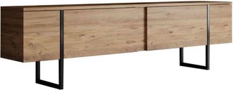 Asir Group LLC Mobili TV, tavolo TV, credenza bassa Stand Atlantic Pino Nero