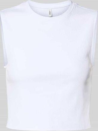 Only Slim Fit Crop Top aus Baumwoll-Mix Modell VELA in Weiss, Gr&ouml;&szlig;e XL