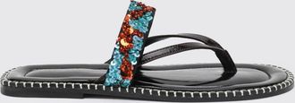Dries Van Noten Sandalo in pelle con paillettes ricamate
