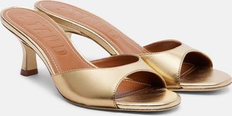 Staud Brigitte 100 metallic leather mules