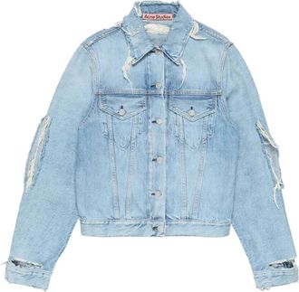 Acne Studios Distressed denim jacket - Dames - Spijkerjassen - Blauw - S - Denim - Jassen