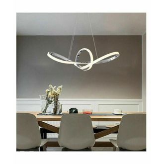 Trade Shop Trade Shop - Lampadario Led Moderno Forma Fiocco 38 Watt Tecnologia Cct 3 Temperature Di Luce A07-a3c - Plata