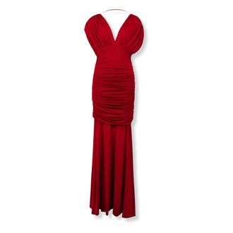 SIMKHAI Norvelle gedrapeerde jersey avondjurk - Dames - Jurken - Rood - Maat: M Jersey