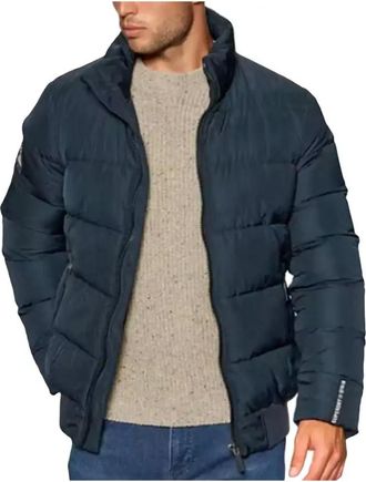 Superdry Sport Track Jack voor Mannen - Heren - Winterjassen - Blauw - S - Polyester - Jassen