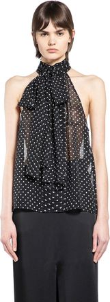 Tom Ford Polka Dot Silk Georgette Halter Top