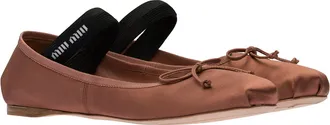 Miu Miu Satin Ballerinas, Woman, Cocoa Brown, Size 36,5