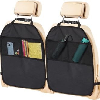 OEM Protector De Asiento Trasero Para Coche, Organizador Para Coche Con 2 Bolsillos De Malla, Alfombrillas Protectoras Para El Asiento Del Coche, 2 Piezas