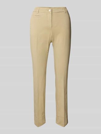 Cambio Cambio Skinny Fit Stoffhose mit B&uuml;gelfalten Modell STELLA in Camel, Gr&ouml;&szlig;e 32