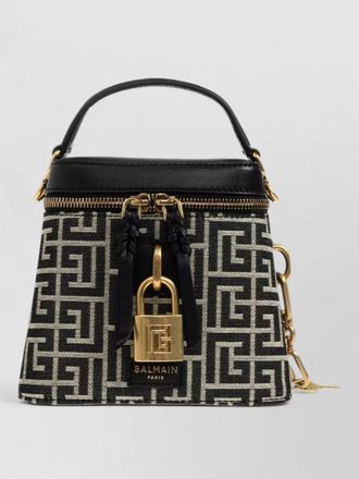 Balmain mini zipped bag padlock top handle