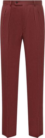 Gabriele Pasini Pantalone - Heren - Nette broeken - Rood - M - Leer - Broeken