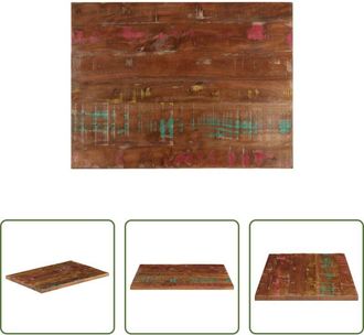 vidaXL Tavolo in legno riciclato - Piano Tavolo 70x50x3,8 cm Rettangolare in Massello di Recupero