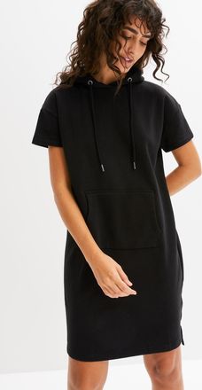 Bonprix Sweatkleid BONPRIX, Damen, Gr. 52/54 (XXL), N-Gr, schwarz, Sweatware, Obermaterial: 60% Baumwolle, 40% Polyester, loose fit, Kleider Sweatkleid, aus B
