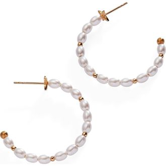 Alex and Ani Rice Pearl Hoop Earrings at Nordstrom