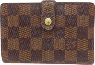 Louis Vuitton Brown Damier Canvas Ebene Damier Canvas Wallet (Bi-Fold) (Pre-Owned)