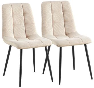 Clp Set De 2 Sillas De Comedor Antibes De Pana Crema