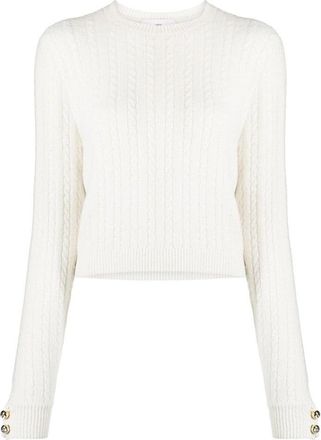 Chiara Ferragni Cropped Cable Knit Sweater