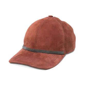 Brunello Cucinelli Leren Baseball Cap - unisex - Petten - Rood - XS - Leer - Accessoires