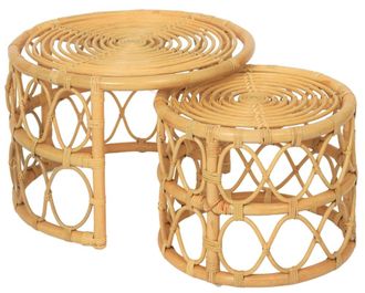 Nordlys Set 2 mesas bajas en rat&aacute;n