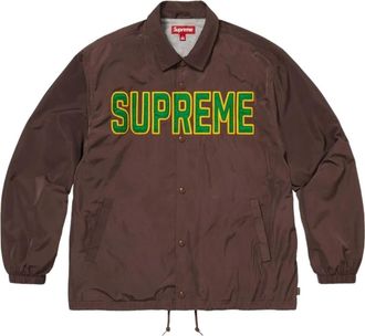 SUPREME SS26 Spellout Coaches Jacket Brown SUP-SS26-203-BRN