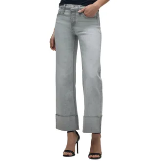 Hudson Rosie High-Rise Wide Leg Jean With Cuff In Washed Slate