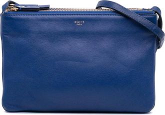 Celine Pre-owned Cross Body Bags, female, Blue, Size: ONE SIZE Pre-owned Leather Pouch