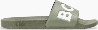 HUGO BOSS Mens Boss Black ARYEH SLIDERS OPEN GREEN - Size: 10