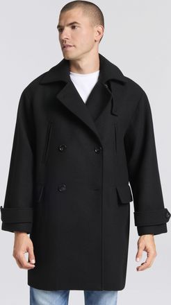 Boss Orange by Hugo Boss Caban BOSS ORANGE Cisabel Premium Damenmode, Damen, Gr. 36, schwarz 001, Web, Obermaterial: 50% Wolle, 50% Polyester, unifarben, oversize ca. Mitte Ob