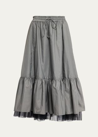 Cinq &agrave; Sept Arianne Tiered Drawstring Midi Skirt
