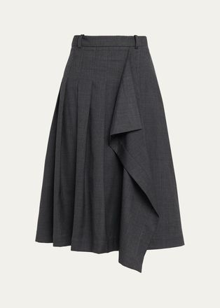 Monse Pleated Asymmetric Wrap Skirt